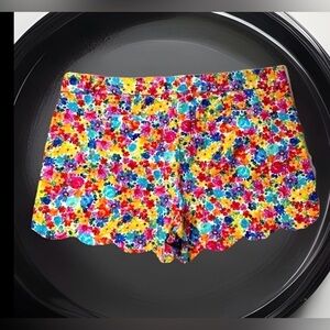 Attyre Shorts size 18 Colorful Floral Flower Printed Scalloped Rainbow Women’s